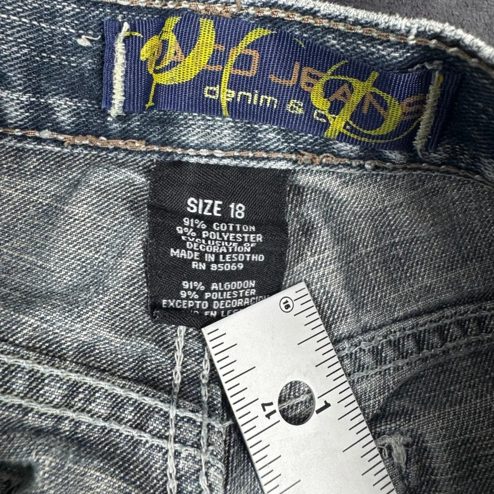 P.D. Jeans Denim Pants Boys Size 18 Blue Straight Leg Distressed Medium Wash